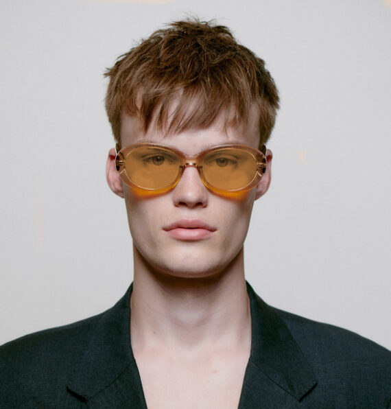 A.Kjaerbede zonnebril model ANMA kleur champagne met zacht gele glazen AKsunnies bril sunglasses eyewear