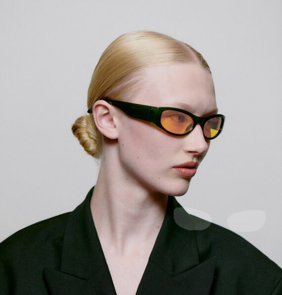 A.Kjaerbede zonnebril model GUST kleur GROEN met GELE glazen AKsunnies bril sunglasses eyewear
